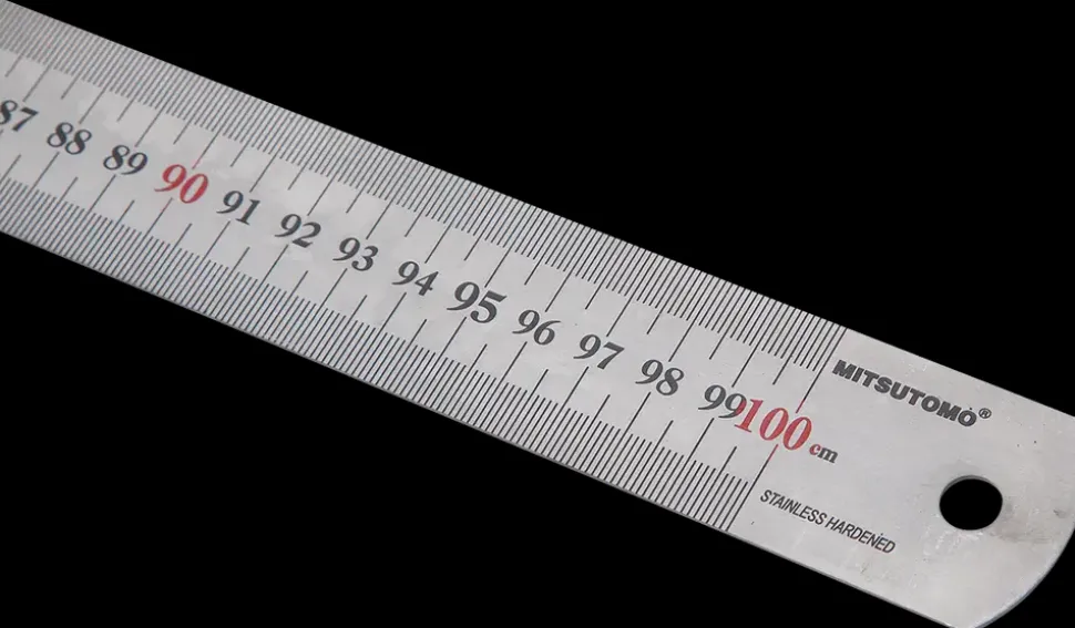 Mitsutomo Stållineal 1000 mm rustfri