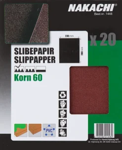 Nakachi Slibepapir 23 x 28 cm K60 20 stk.