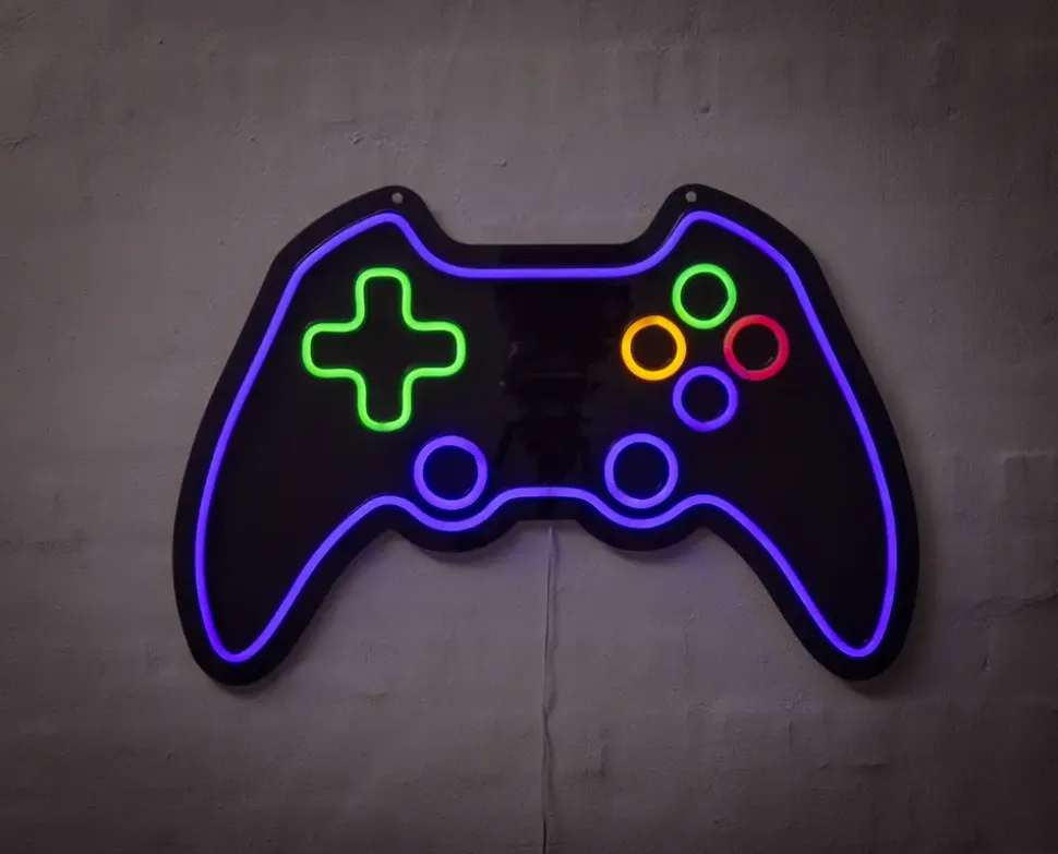 Neonskilt Gamepad H. 40 x B. 60 cm