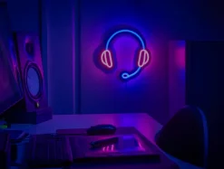 Neonskilt Headset H. 28 x B. 28 cm