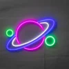 Neonskilt Planet H. 28 x B. 40 cm