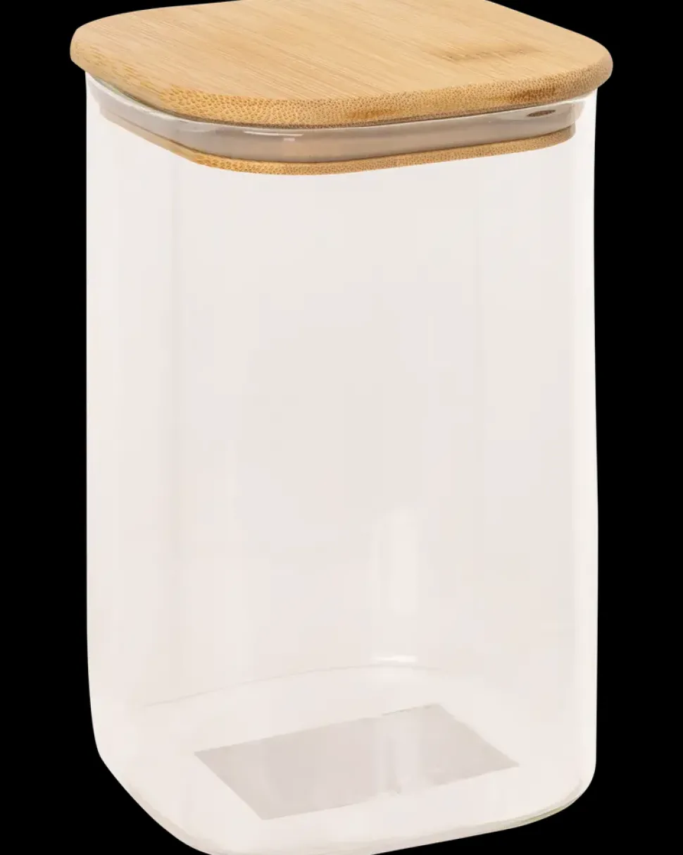 Opbevaringsglas m. trælåg 1,1 liter