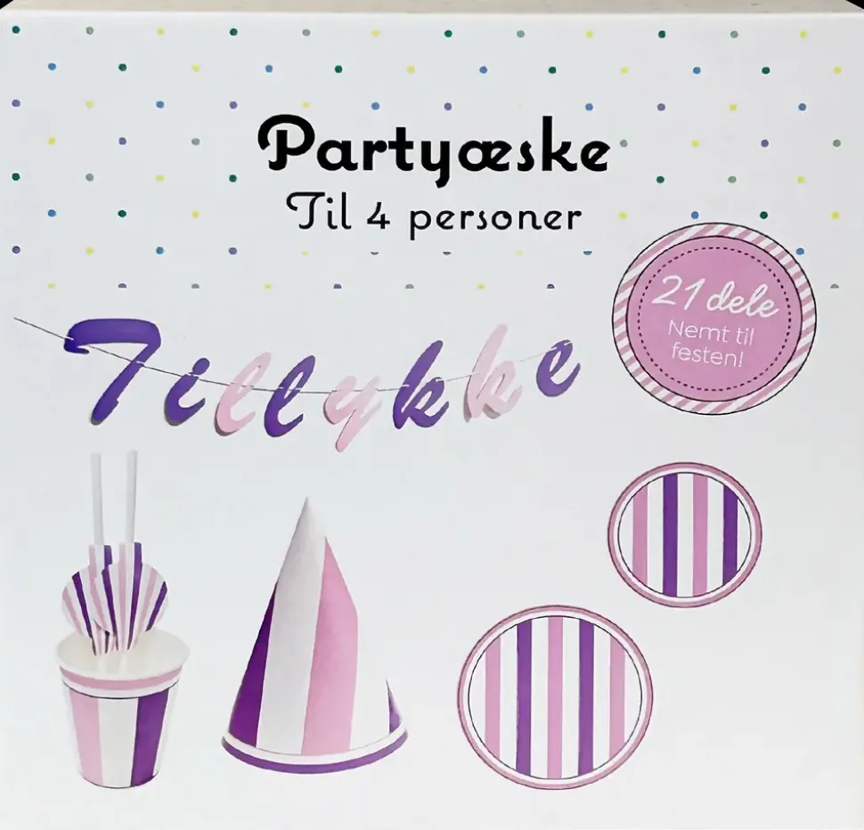 Partyæske til 4 personer - lilla