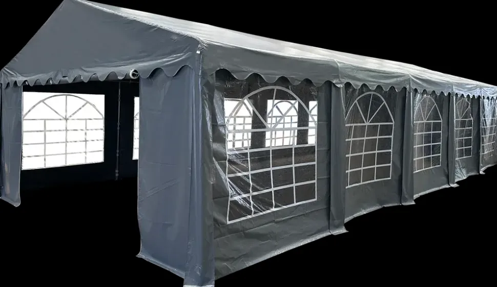 Partytelt PVC 5 x 10 m – grå
