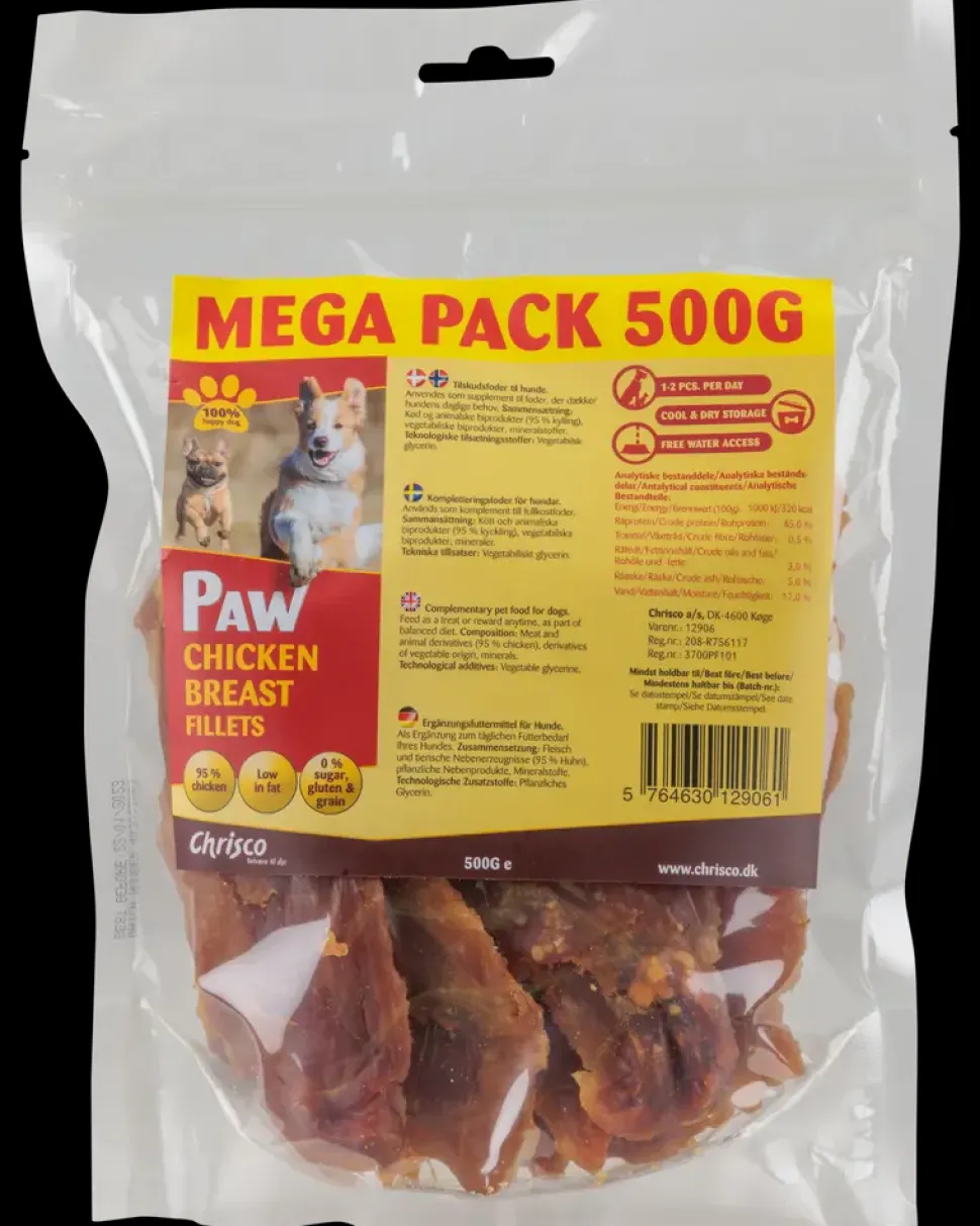 PAW Hundegodbid Breast fillets chicken 500 g