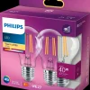 PHILIPS LED-filamentpære 4,3W E27 2-pak