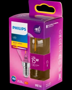 PHILIPS LED-filamentpære 2W E14 P45
