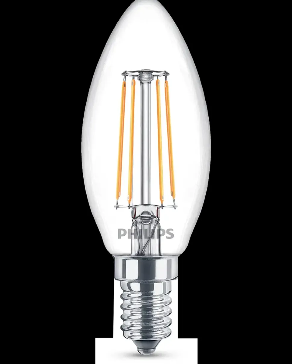 PHILIPS LED-filamentpære 4,3W E14 2-pak