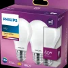PHILIPS LED-pære 7W E27 A60 2-pak