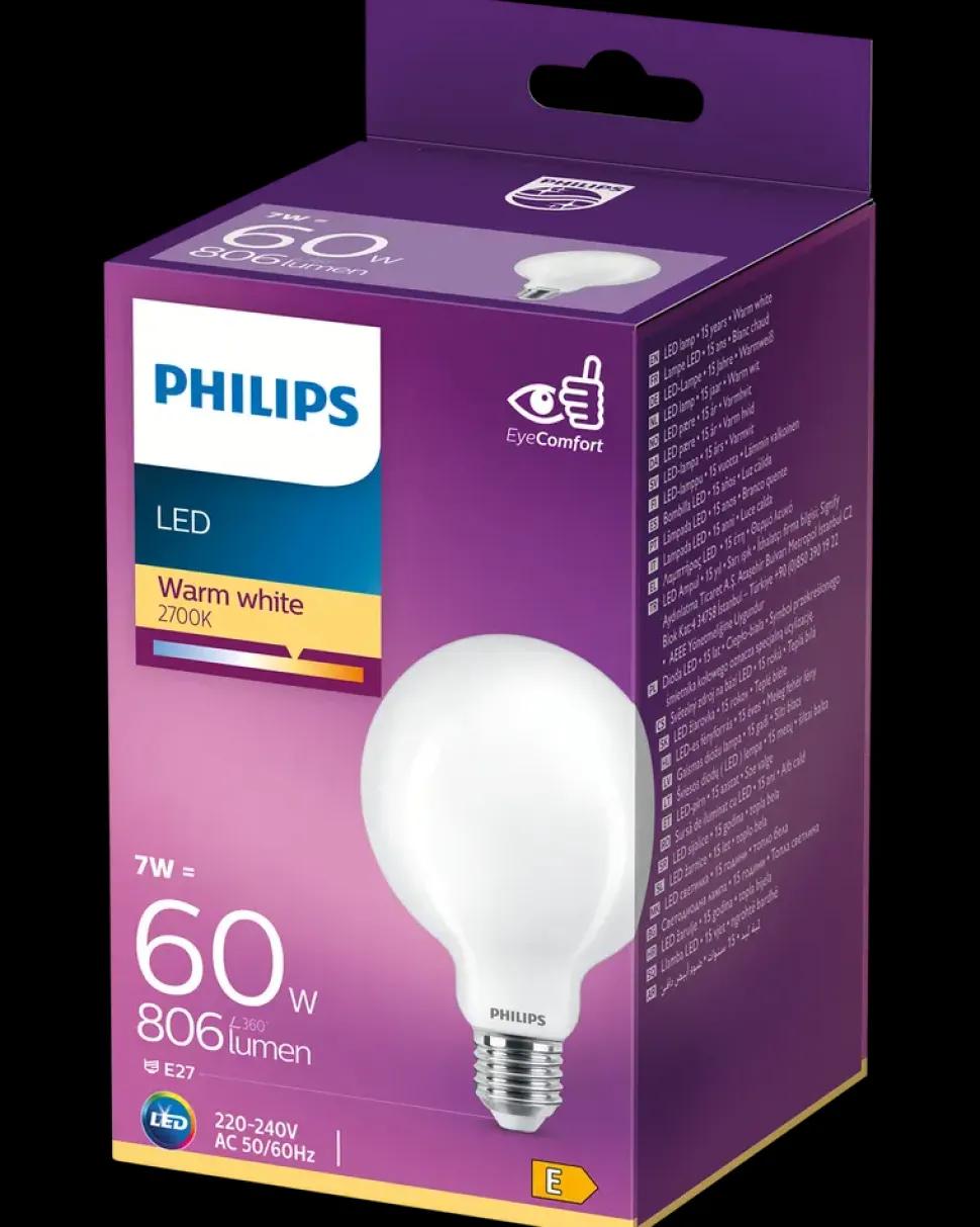 PHILIPS LED-pære 7W E27 G93