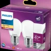 PHILIPS LED-pære 4,3W E27 P45 2-pak