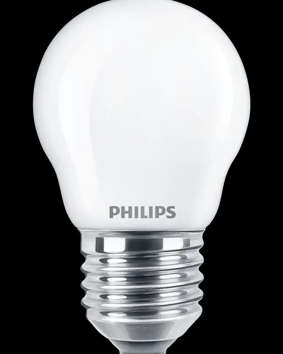 PHILIPS LED-pære 4,3W E27 P45 2-pak