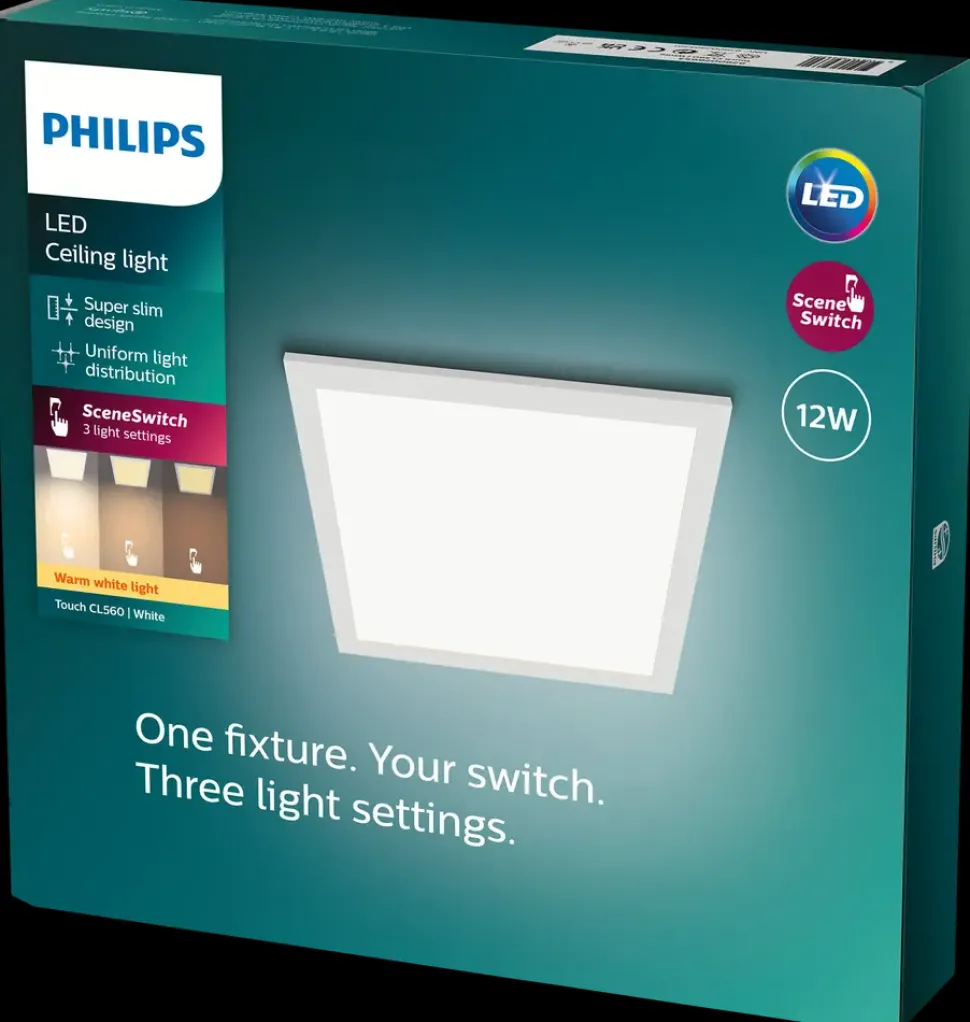 PHILIPS Loftlampe panel Scene 30x30cm 12W - hvid