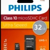 PHILIPS Micro SDXC kort - 32GB med SD adapter