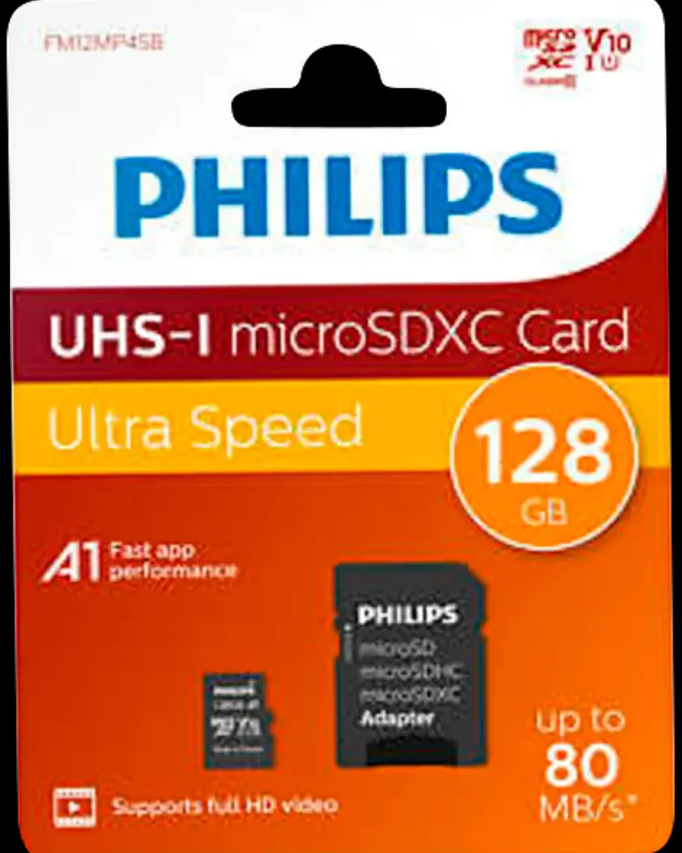 PHILIPS Micro SDXC kort - 128GB med SD adapter
