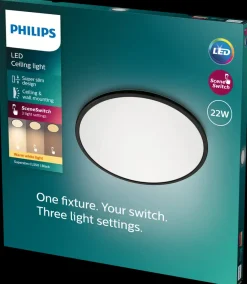 PHILIPS Plafond SceneSwitch slim Ø43cm 22W - sort