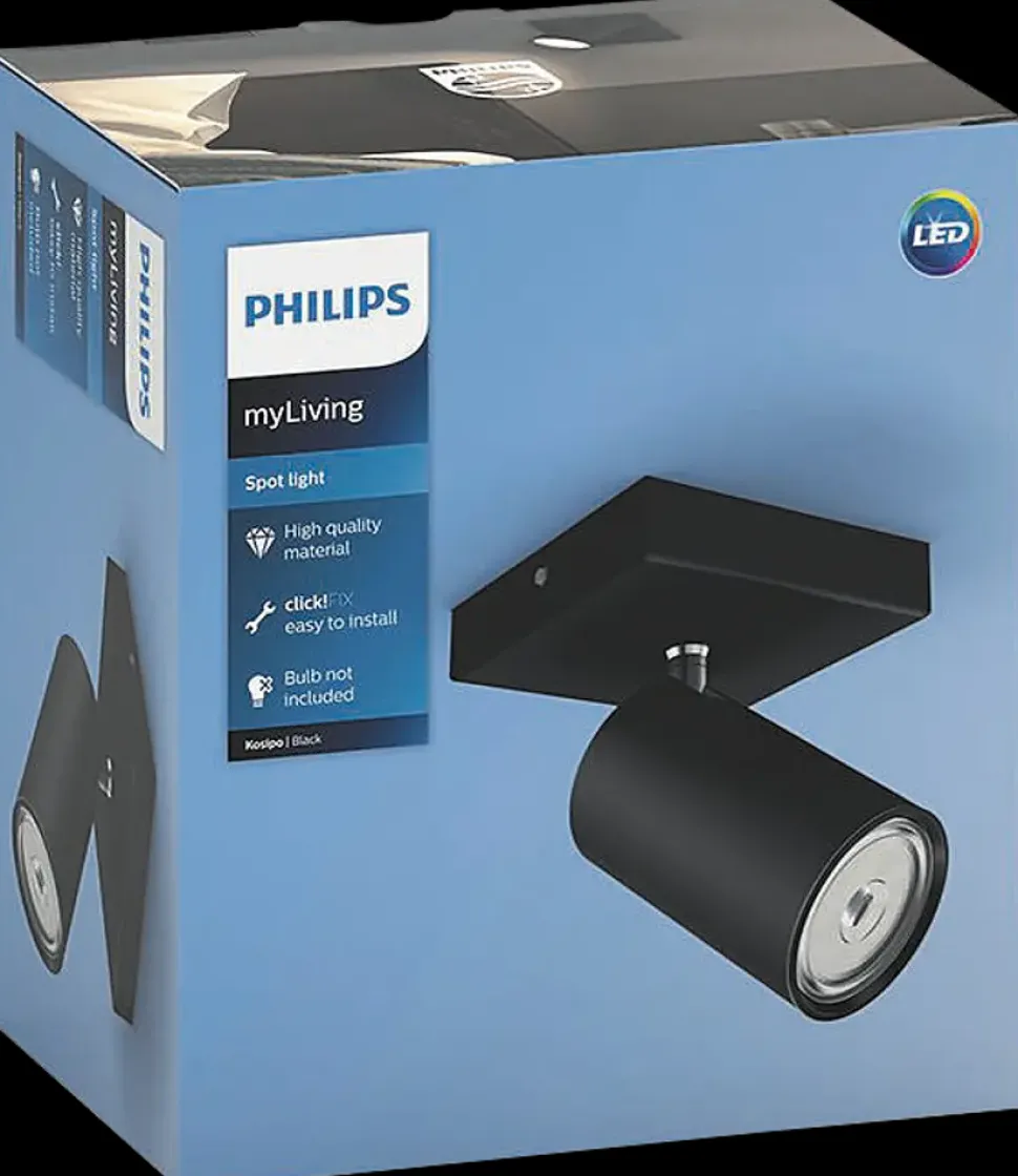 PHILIPS Spotlampe Kosipo GU10 1 spot - sort