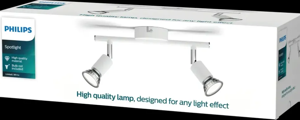 PHILIPS Spotlampe Limbali GU10 2 spot - hvid
