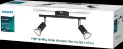PHILIPS Spotlampe Limbali GU10 2 spot - sort