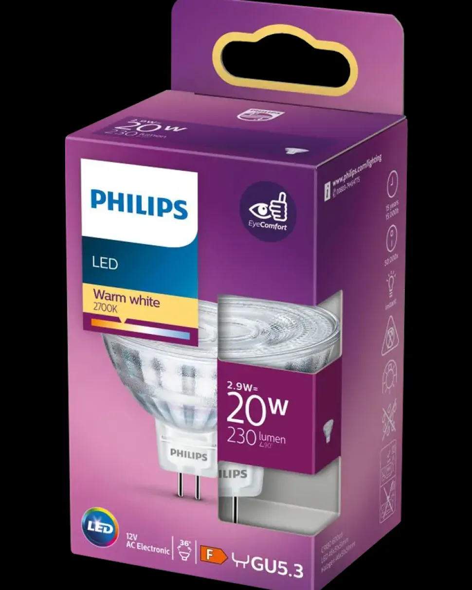 PHILIPS Spotpære 2,9W GU5.3 MR16