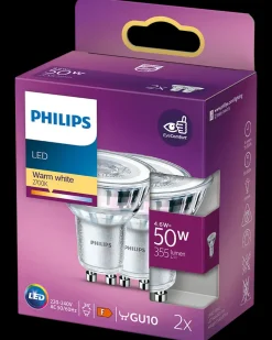 PHILIPS Spotpære 4,6W GU10 2-Pak
