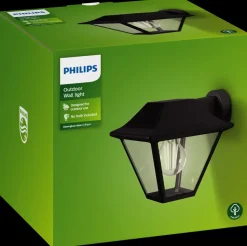 PHILIPS Væglampe Alpenglow E27 360° - sort
