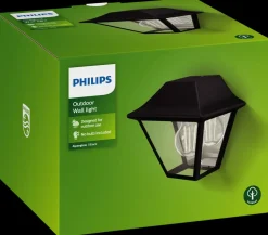 PHILIPS Væglampe Alpenglow E27 180° - sort