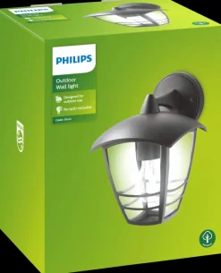 PHILIPS Væglampe Creek down E27 - sort