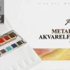 Phoenix Akvarelfarver 12 stk. - metallisk