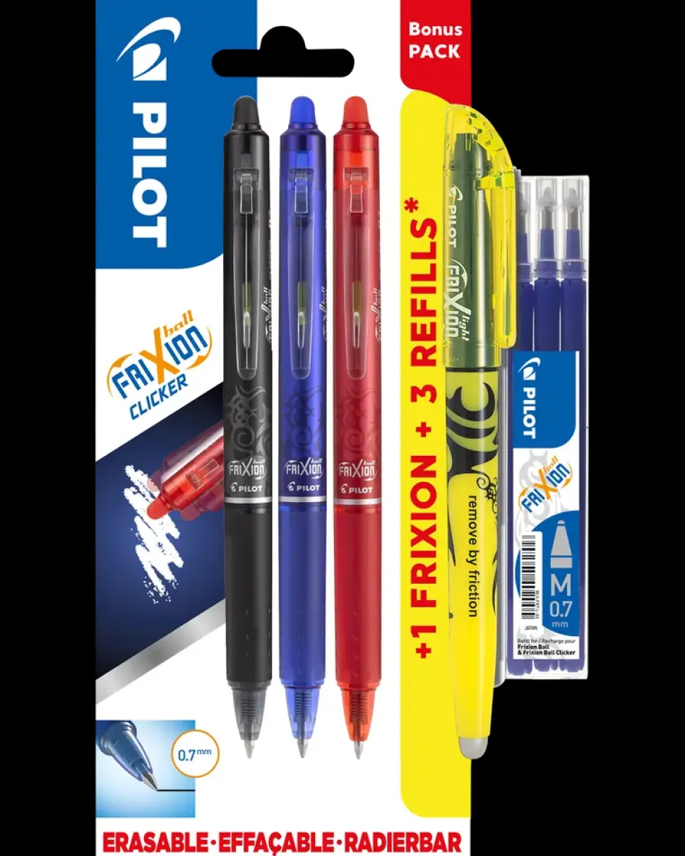 Pilot FriXion Clicker Kuglepen bonuspakke