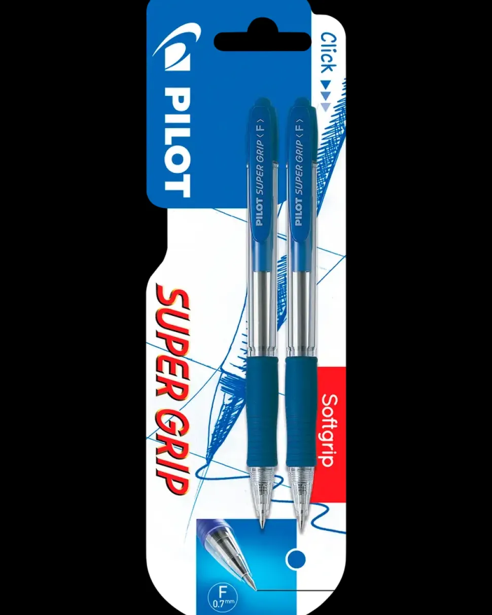 Pilot Super Grip Kuglepen 2-pak - blå