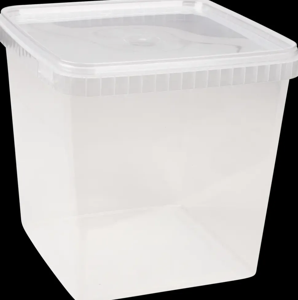 Plastbøtte med låg 5 l Firkantet