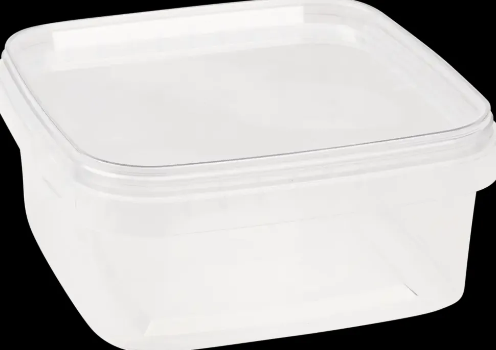 Plastbøtte med låg 1,6 l Firkantet