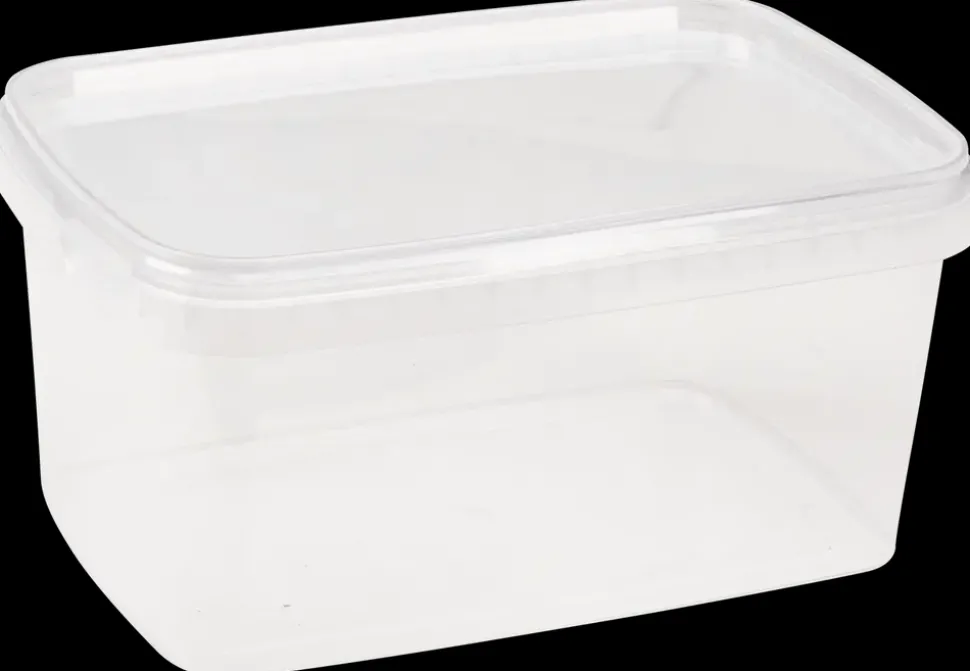 Plastbøtte med låg 1,2 l Firkantet