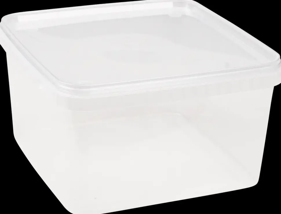 Plastbøtte med låg 3 l Firkantet