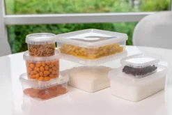 Plastbøtte med låg 565 ml Rund