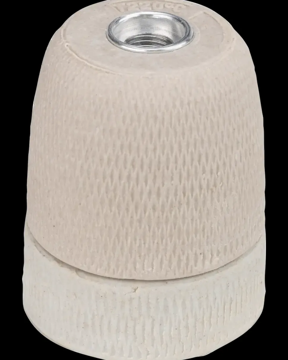 Porcelænsfatning E27 - råhvid