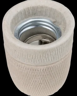 Porcelænsfatning E27 - råhvid