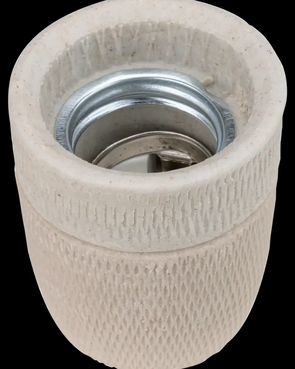 Porcelænsfatning E27 - råhvid