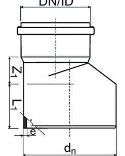 PP reduktionsrør 50 x 32 mm