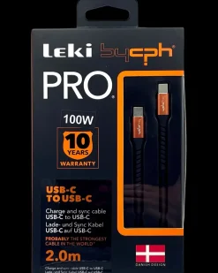 PRO USB-C til USB-C Kabel - 2 meter sort