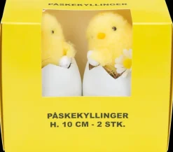 Påskekylling Æggeskal H. 10 cm 2-pak