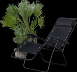 Relax stol sort med fodstøtte