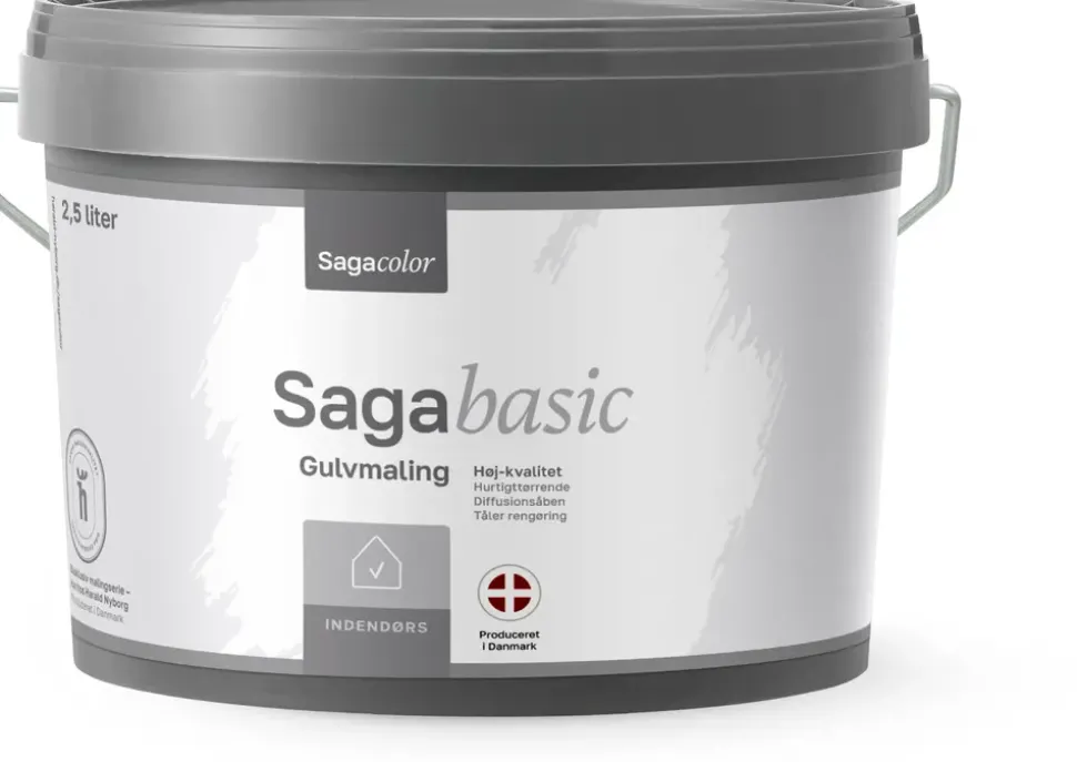 Sagabasic Gulvmaling 2,5 liter - Grå