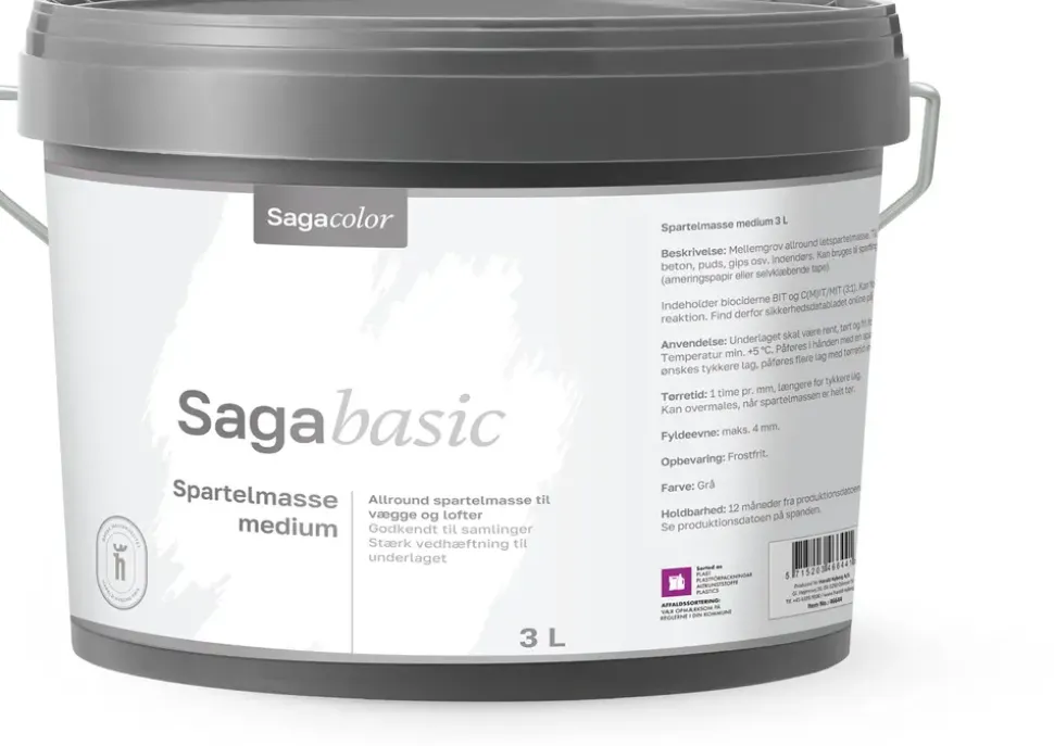 SagaColor Spartelmasse Medium - 3 liter