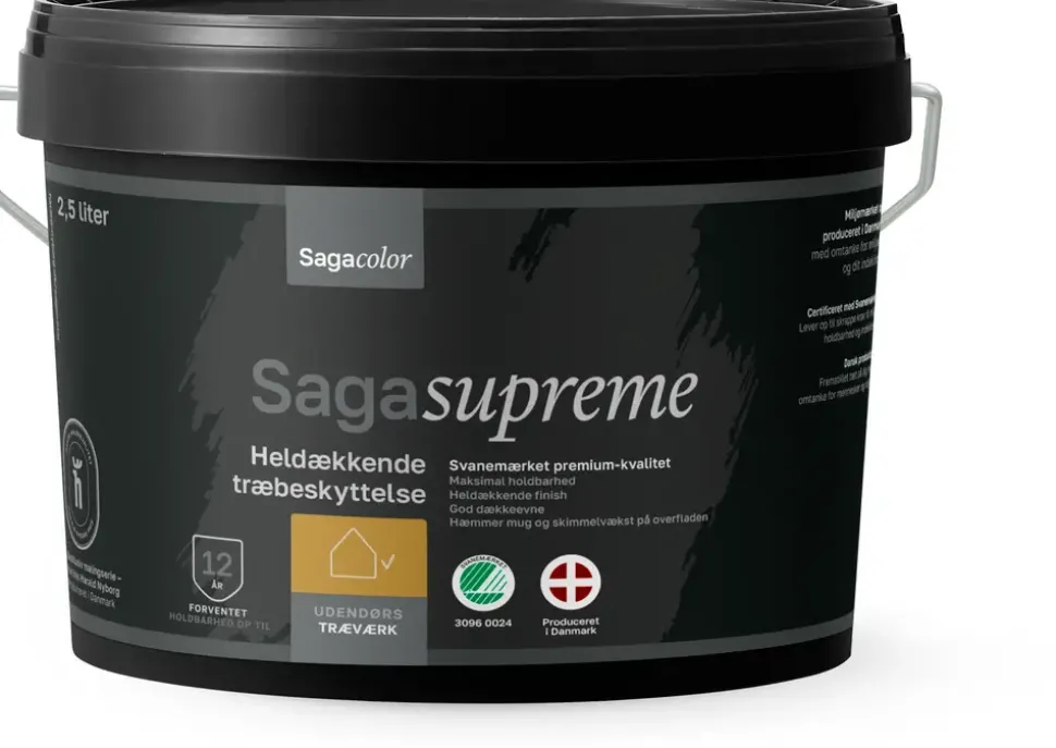 Sagasupreme Heldækkende Træbeskyttelse - Hvid 2,5 liter