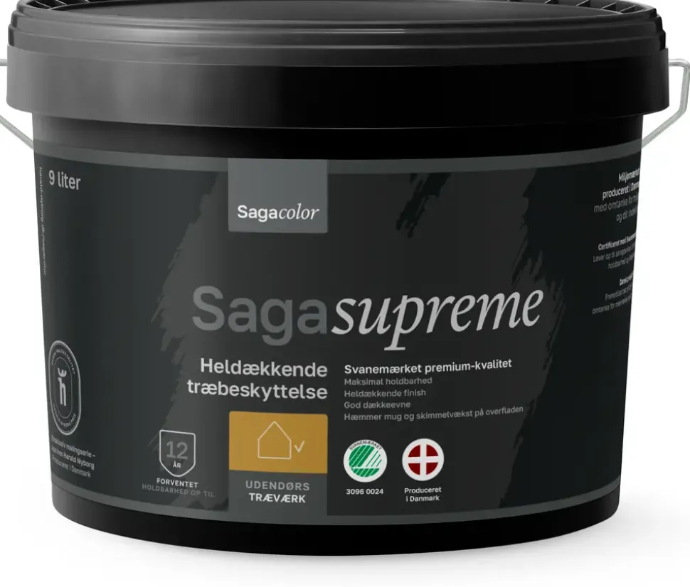 Sagasupreme Heldækkende Træbeskyttelse - Sort 9 liter