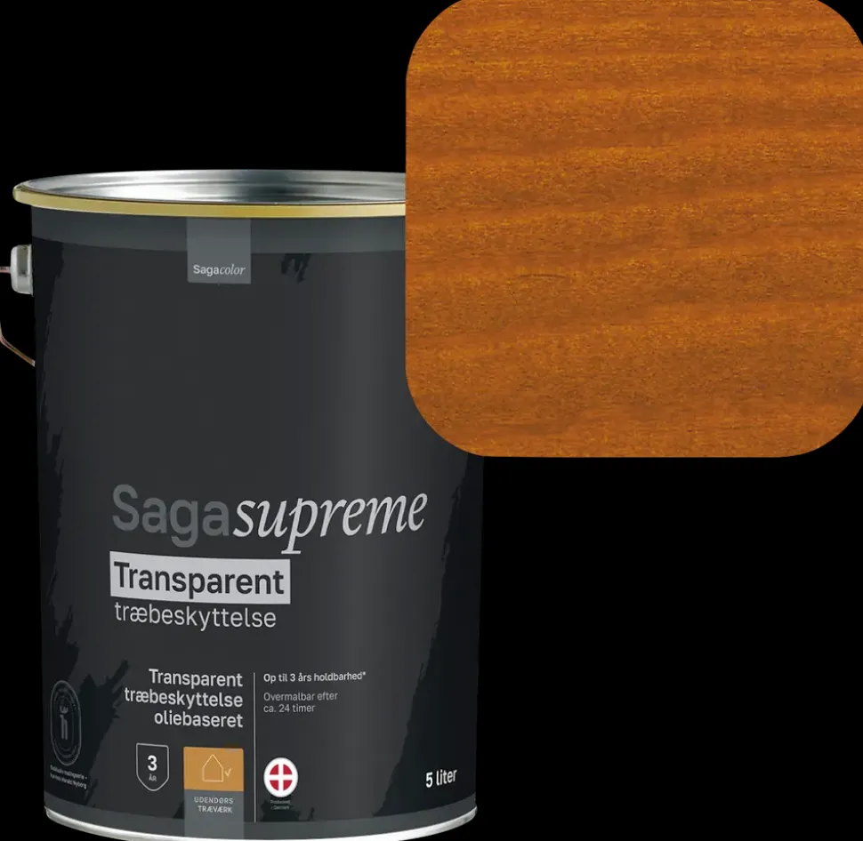 SagaSupreme Transparent Træbeskyttelse 5 liter - Mahogni