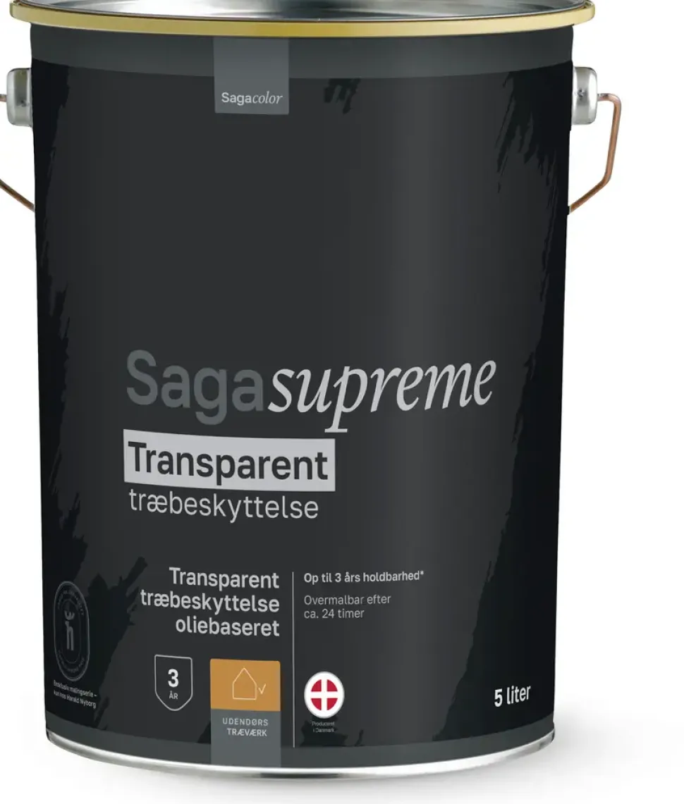 SagaSupreme Transparent Træbeskyttelse 5 liter - Sort