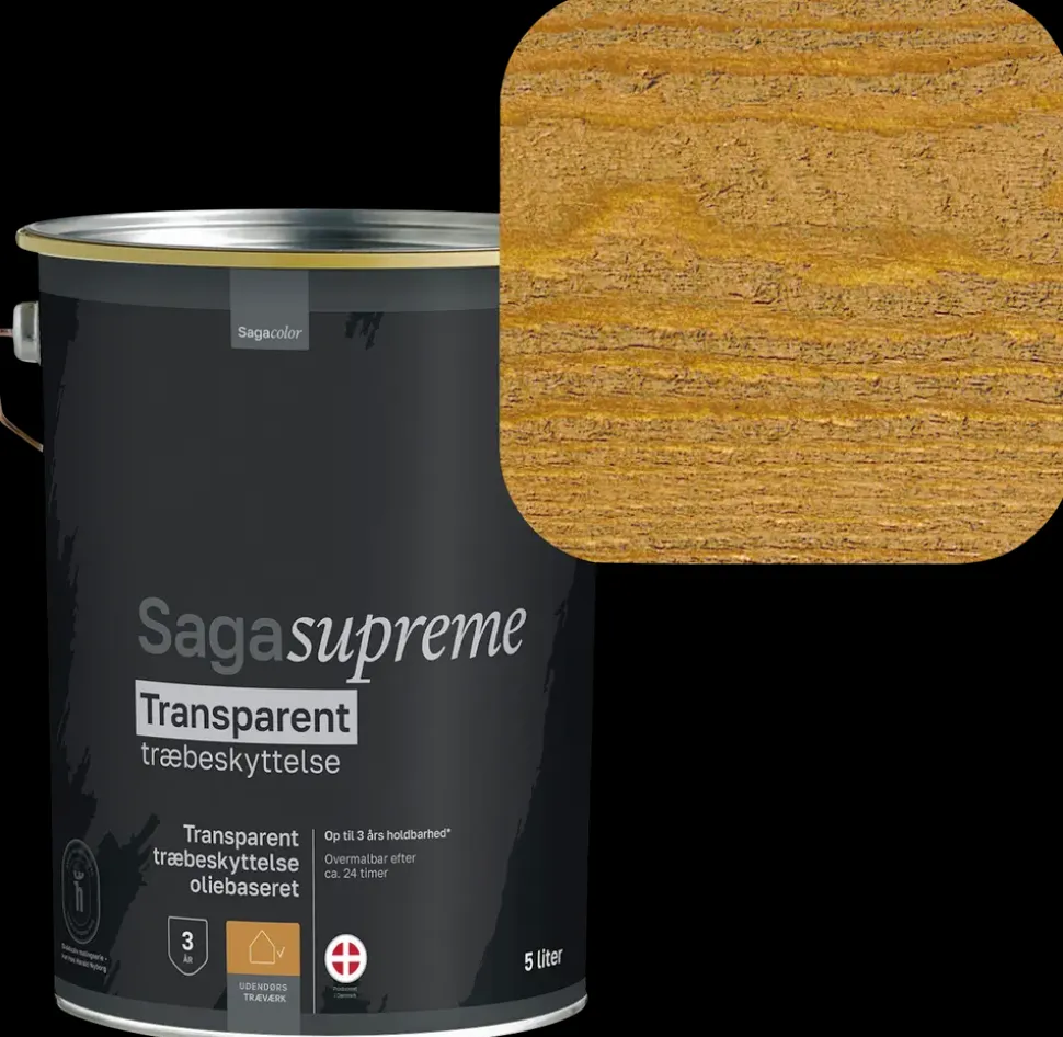 SagaSupreme Transparent Træbeskyttelse 5 liter - Teak
